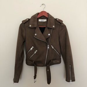 Zara Faux Suede Moto Jacket